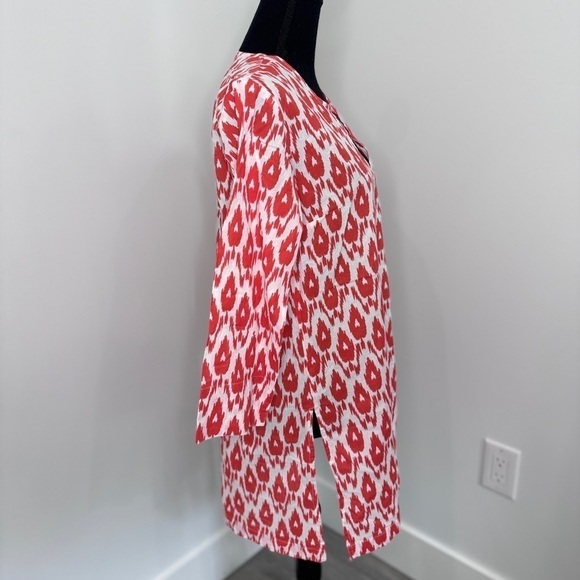 Gretchen Scott Designs V-neck Orange White Tunic/ Blouse / Top / Cover Up - Picture 8 of 10